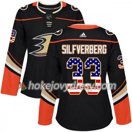 Dámské Hokejový Dres Anaheim Ducks Jakob Silfverberg 33 2017-2018 USA Flag Fashion Černá Adidas Authentic